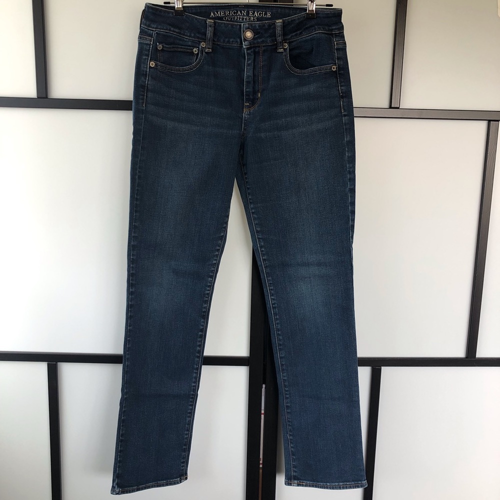 American Eagle dark wash regular straight jeans